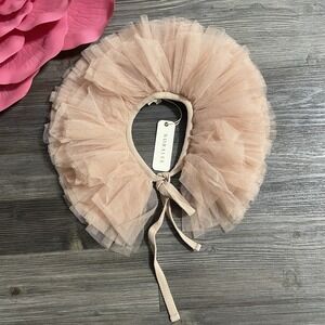 NWT NORALEE Kids' Ruffle Tulle Collar Blush One Size Tie Front Frill Tiered